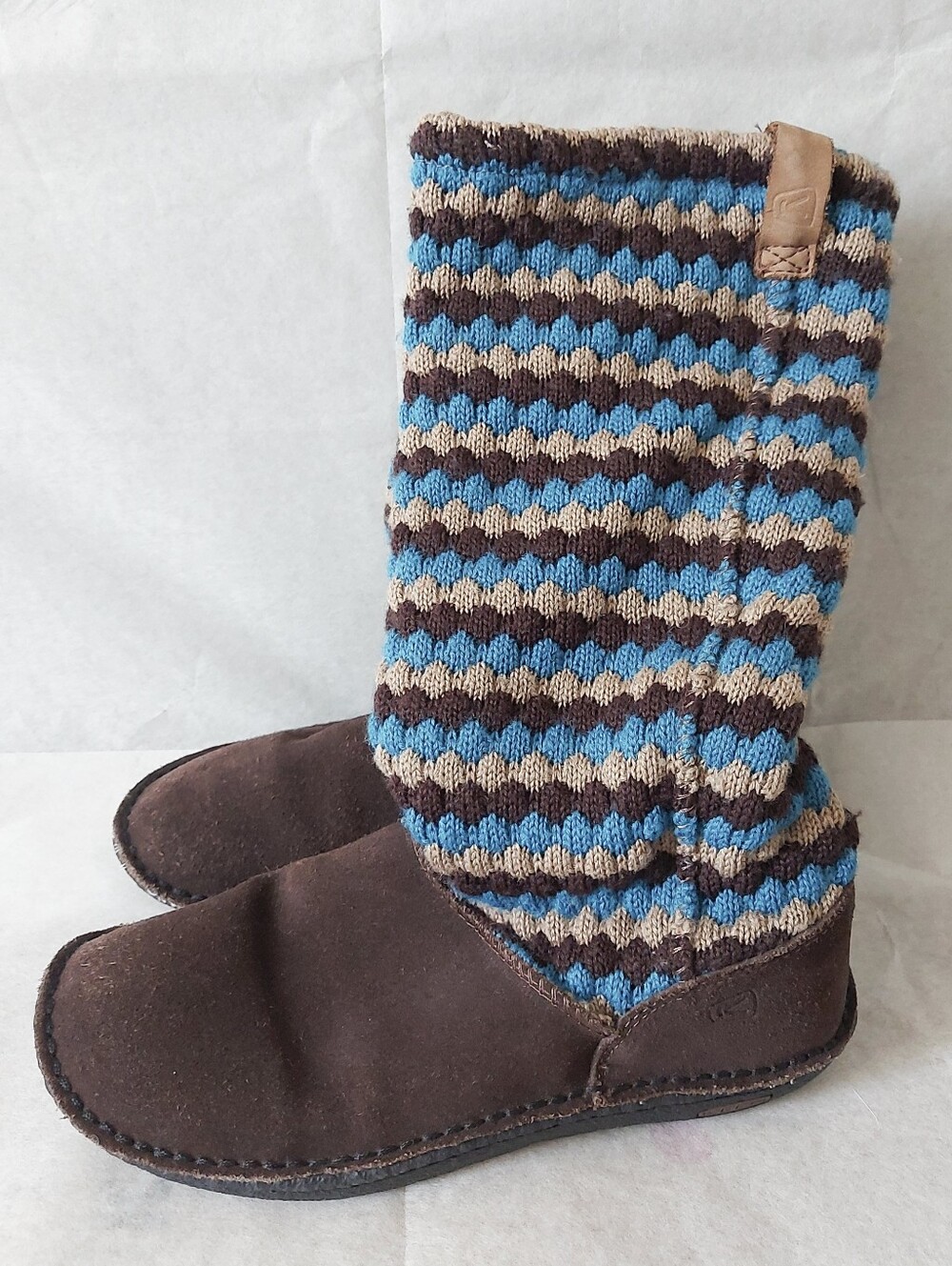 Keen Women Winter Cozy Tall Knit Auburn Daphne Boots Size 8.5 Suede Wool Pullon